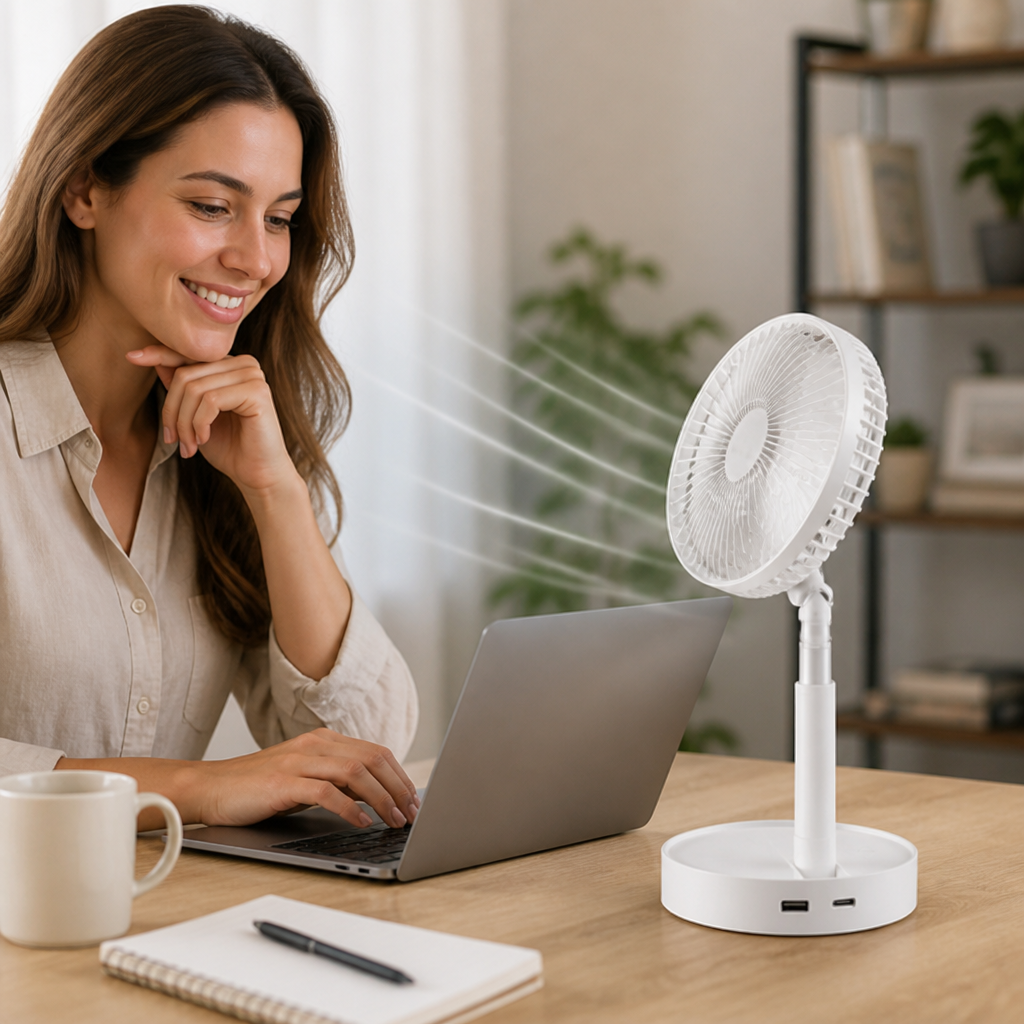 Portable Fan Foldable USB Rechargeable Quiet Operation