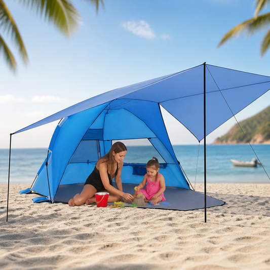 Removable Sun Canopy Pop-Up Beach Tent (4-6 People)