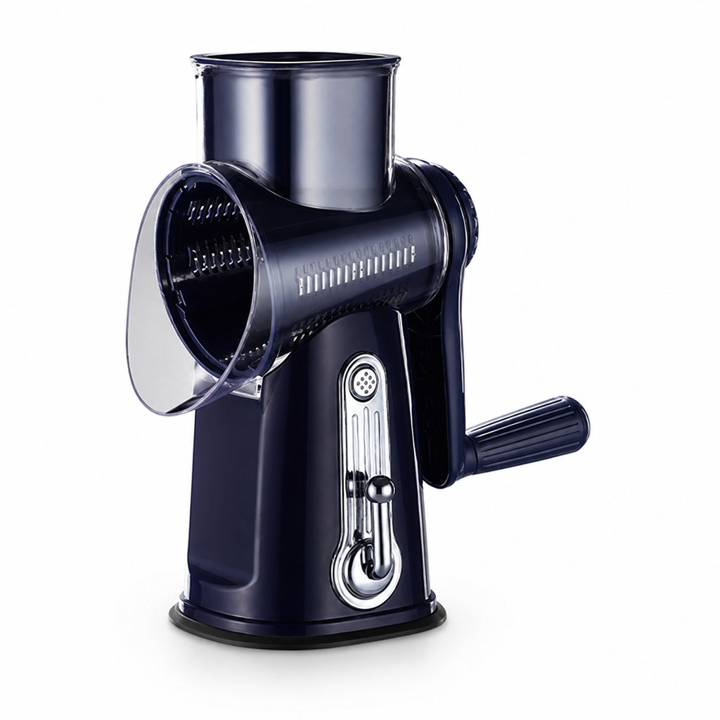 Rotating Kitchen Grater with Non-Slip Base (5-In-1 Interchangeable Drums)