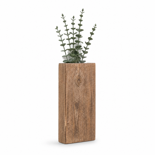 Rustic Weathered Wood Wall Vase (25-Cm)