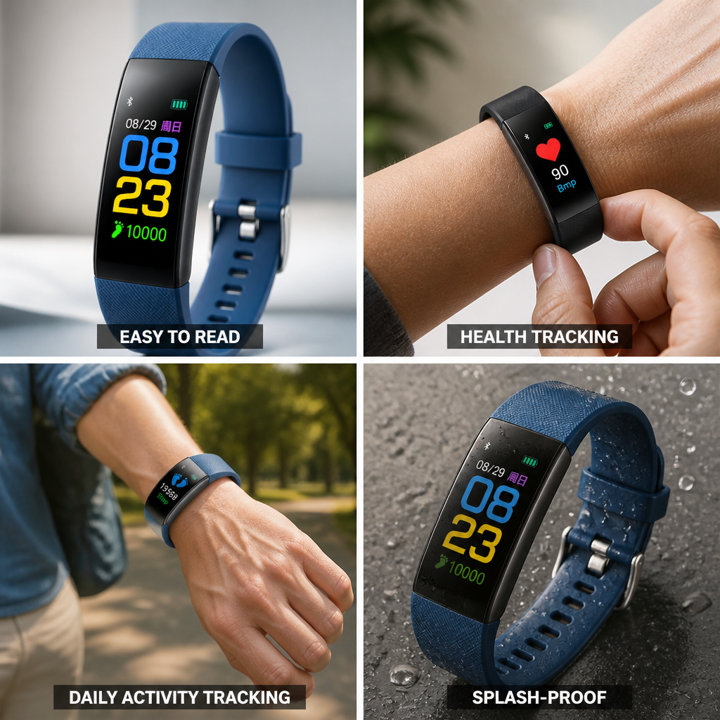 Senior Smartwatch Easy-Read Display Heart Rate & Blood Pressure