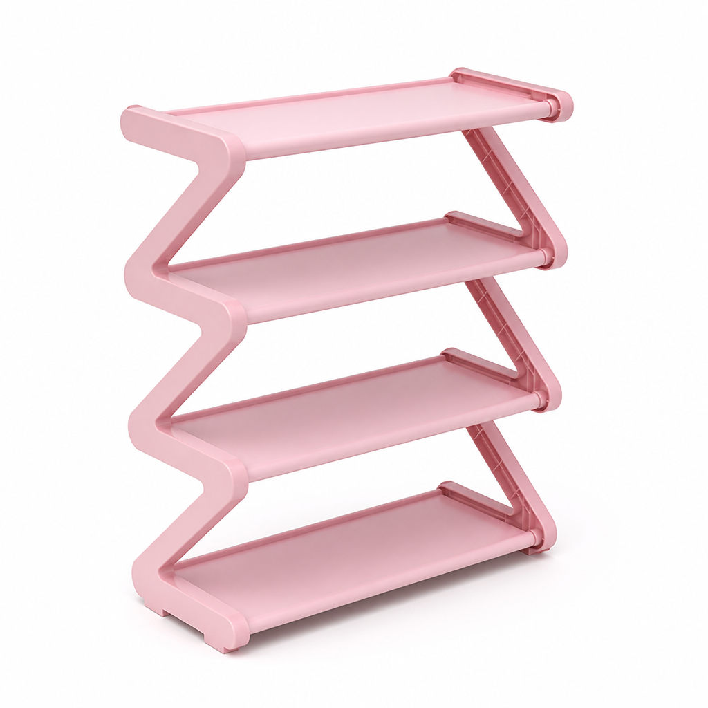 Slim Zigzag Shoe Rack (4-Tier)