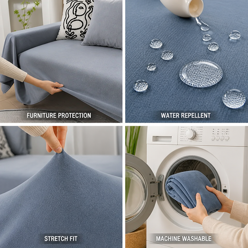 Sofa Cover Polyester-Spandex Stretch Machine Washable
