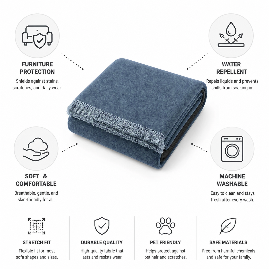 Sofa Cover Polyester-Spandex Stretch Machine Washable