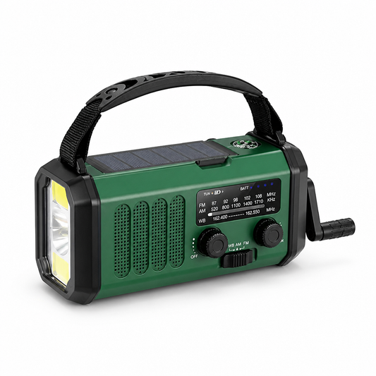 Solar and Hand-Crank Emergency Radio With AM/FM/NOAA Tuner