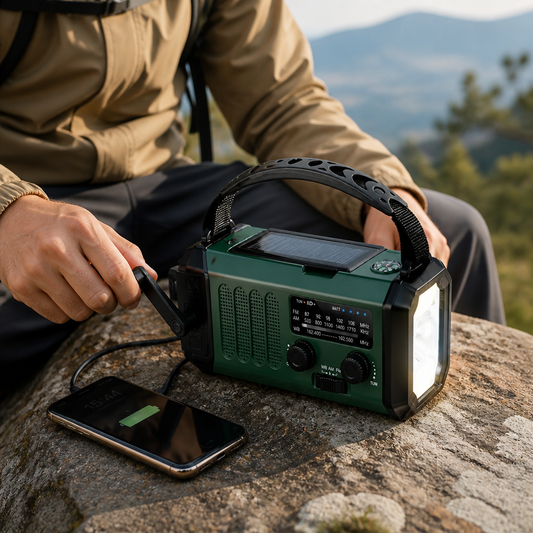 Solar and Hand-Crank Emergency Radio With AM/FM/NOAA Tuner