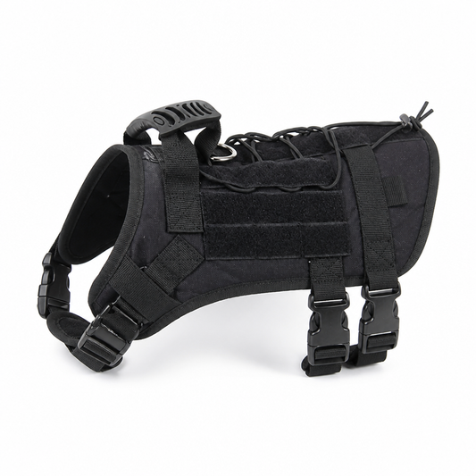 Tactical Dog Harness With Chest Panel And Adjustable Straps