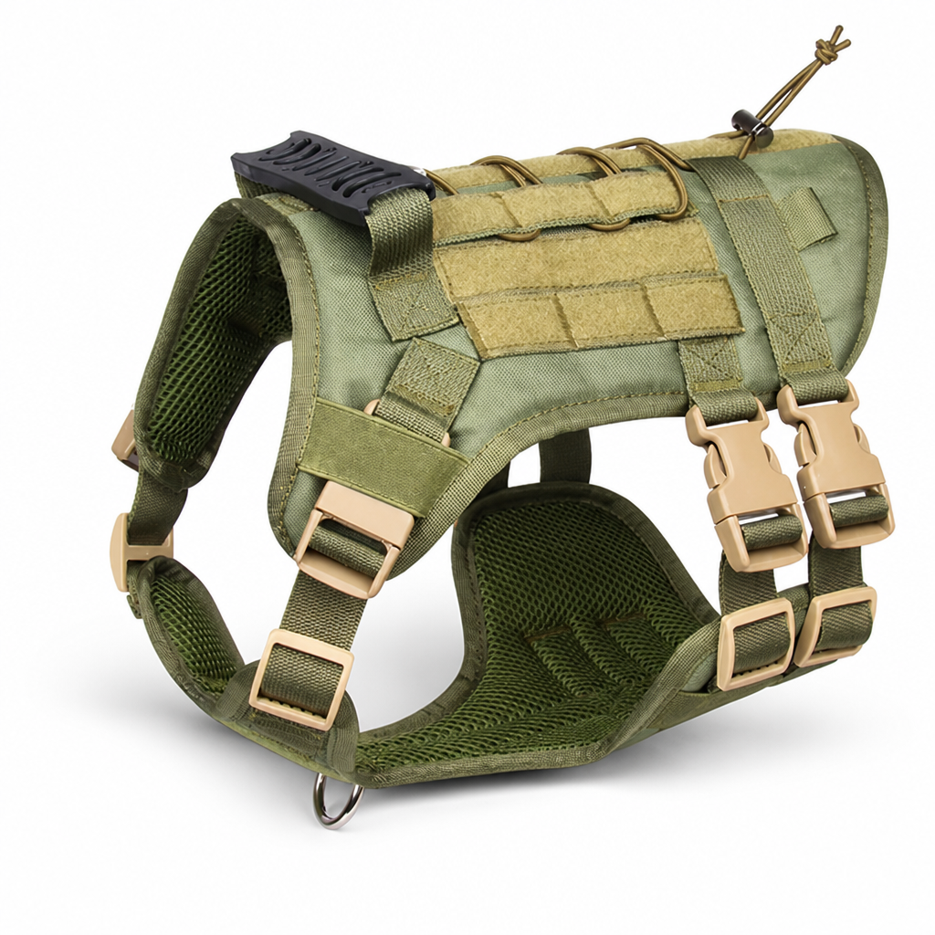 Tactical Dog Harness With Chest Panel And Adjustable Straps