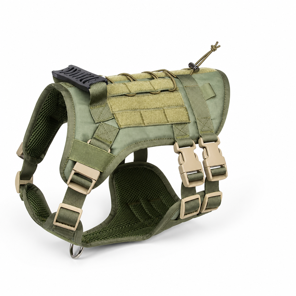 Tactical Dog Harness With Chest Panel And Adjustable Straps