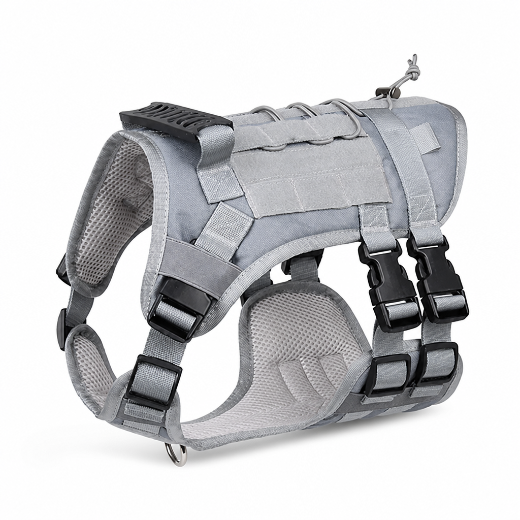 Tactical Dog Harness With Chest Panel And Adjustable Straps