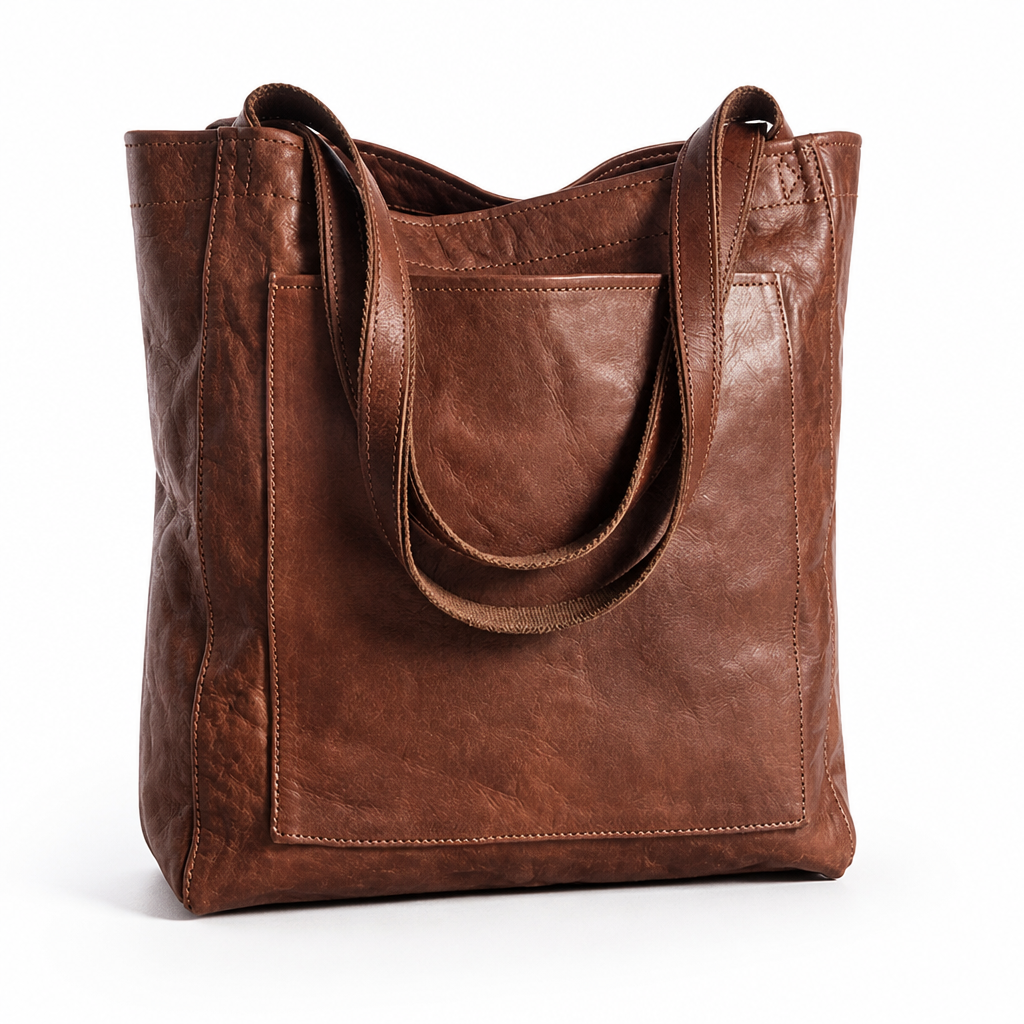 Tote Bag Vegan Leather Spacious Interior & Organized Compartments