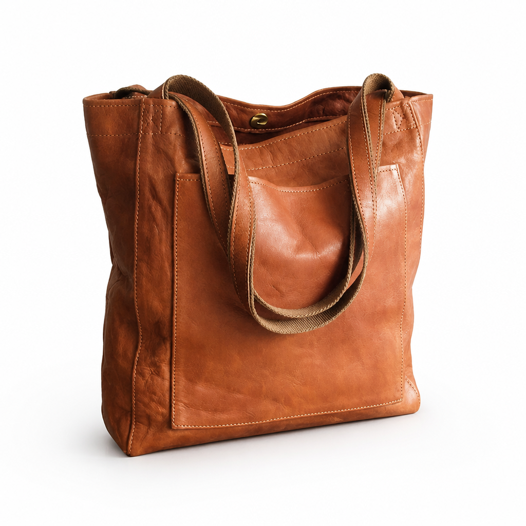 Tote Bag Vegan Leather Spacious Interior & Organized Compartments
