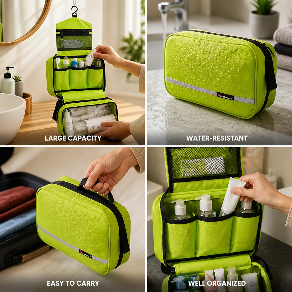 Travel Toiletry Bag Extra-Large Water-Resistant Multiple Pockets