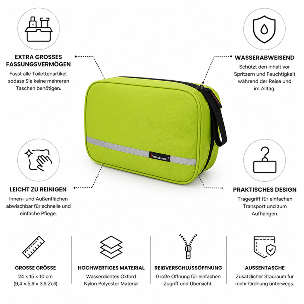 Travel Toiletry Bag Extra-Large Water-Resistant Multiple Pockets