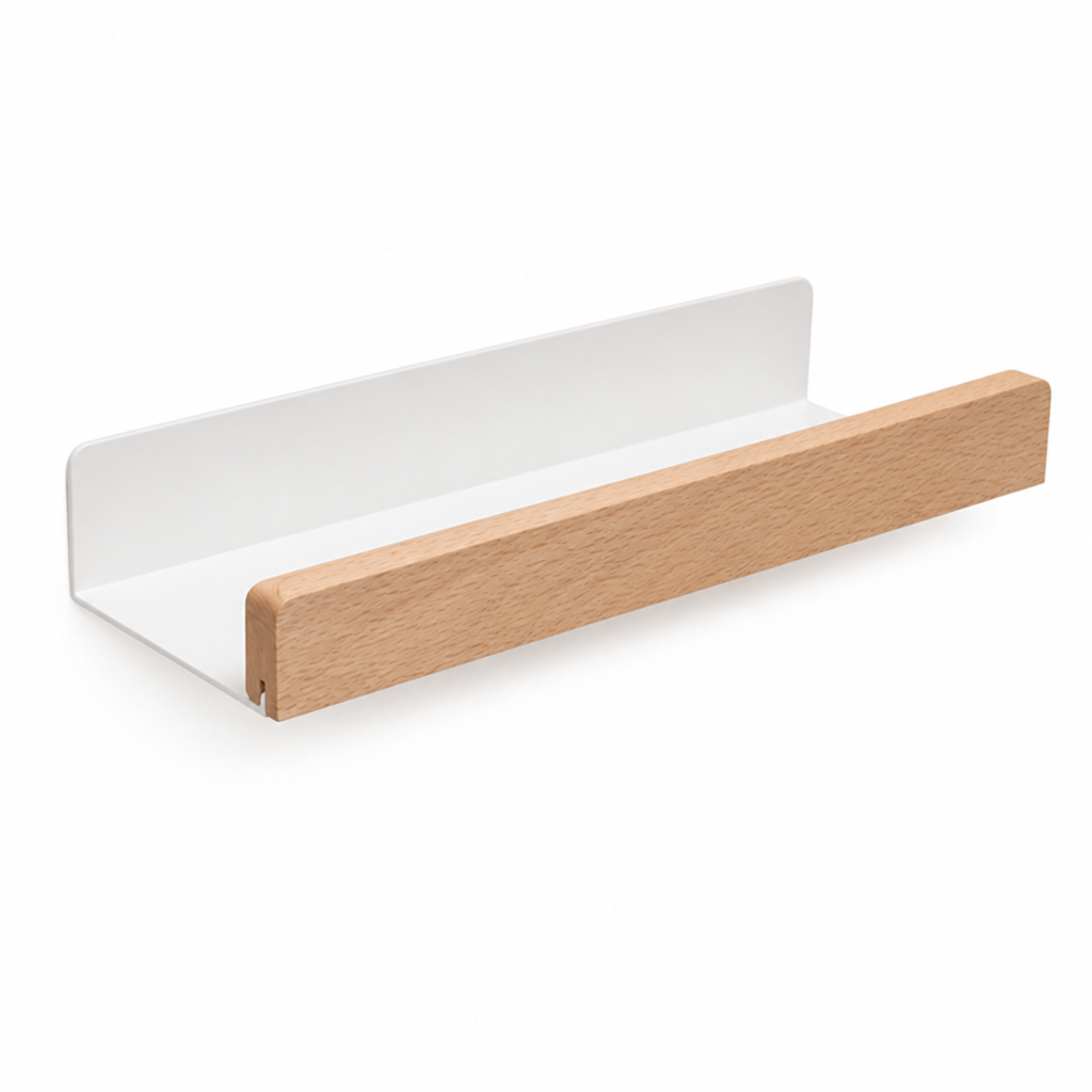 Wall Shelf Wood-Effect No-Drill Space-Saving