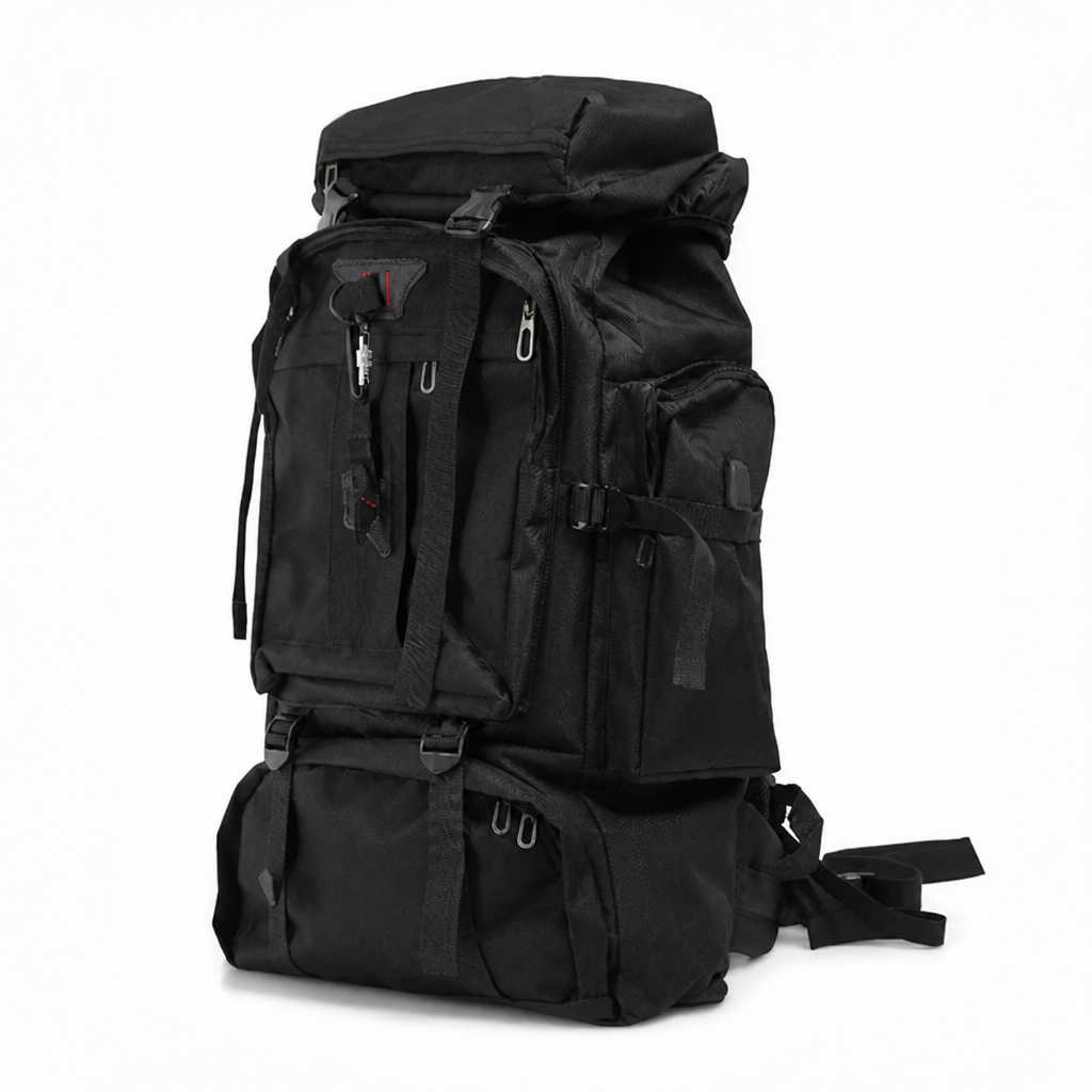 Water-Repellent Nylon Hiking Backpack with Adjustable Straps (80L)