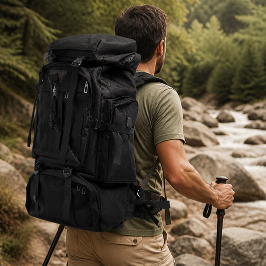 Water-Repellent Nylon Hiking Backpack with Adjustable Straps (80L)