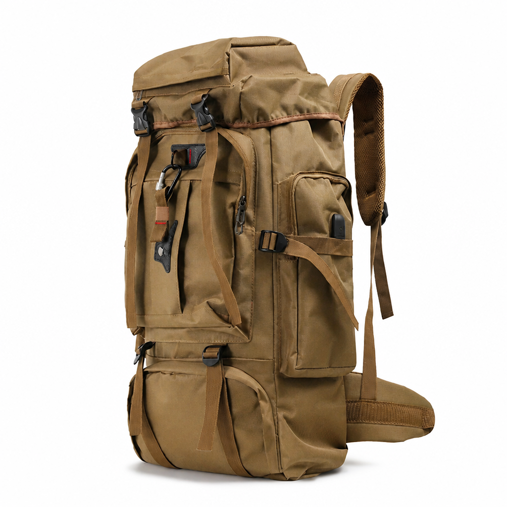 Water-Repellent Nylon Hiking Backpack with Adjustable Straps (80L)