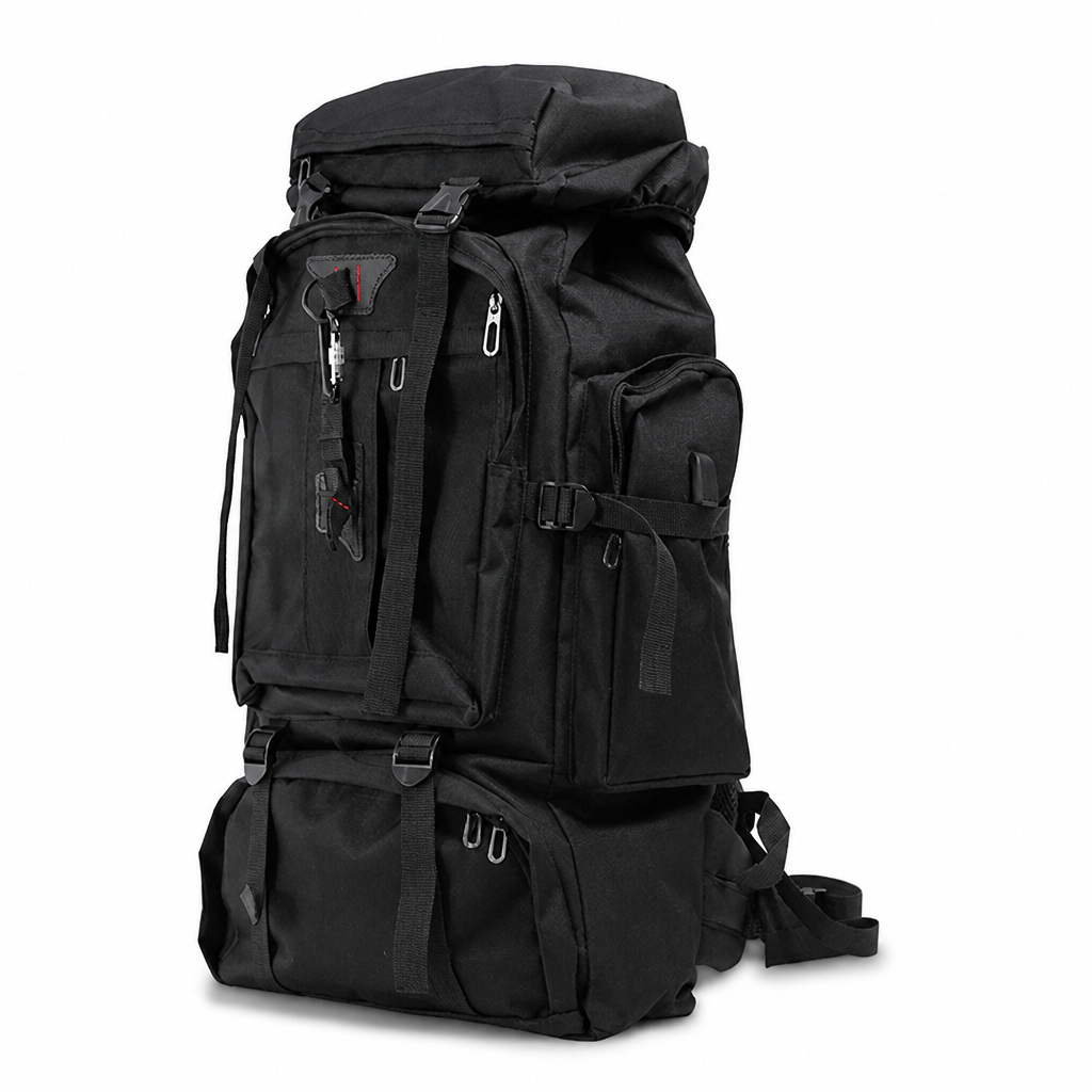 Water-Repellent Nylon Hiking Backpack with Adjustable Straps (80L)