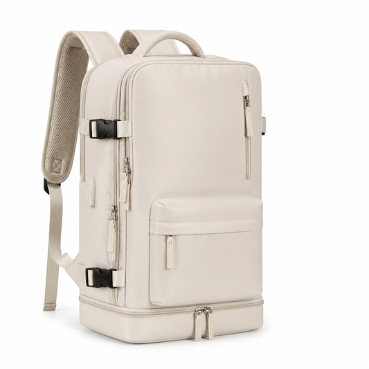 Water-Resistant Travel Backpack With Separate Shoe Compartment