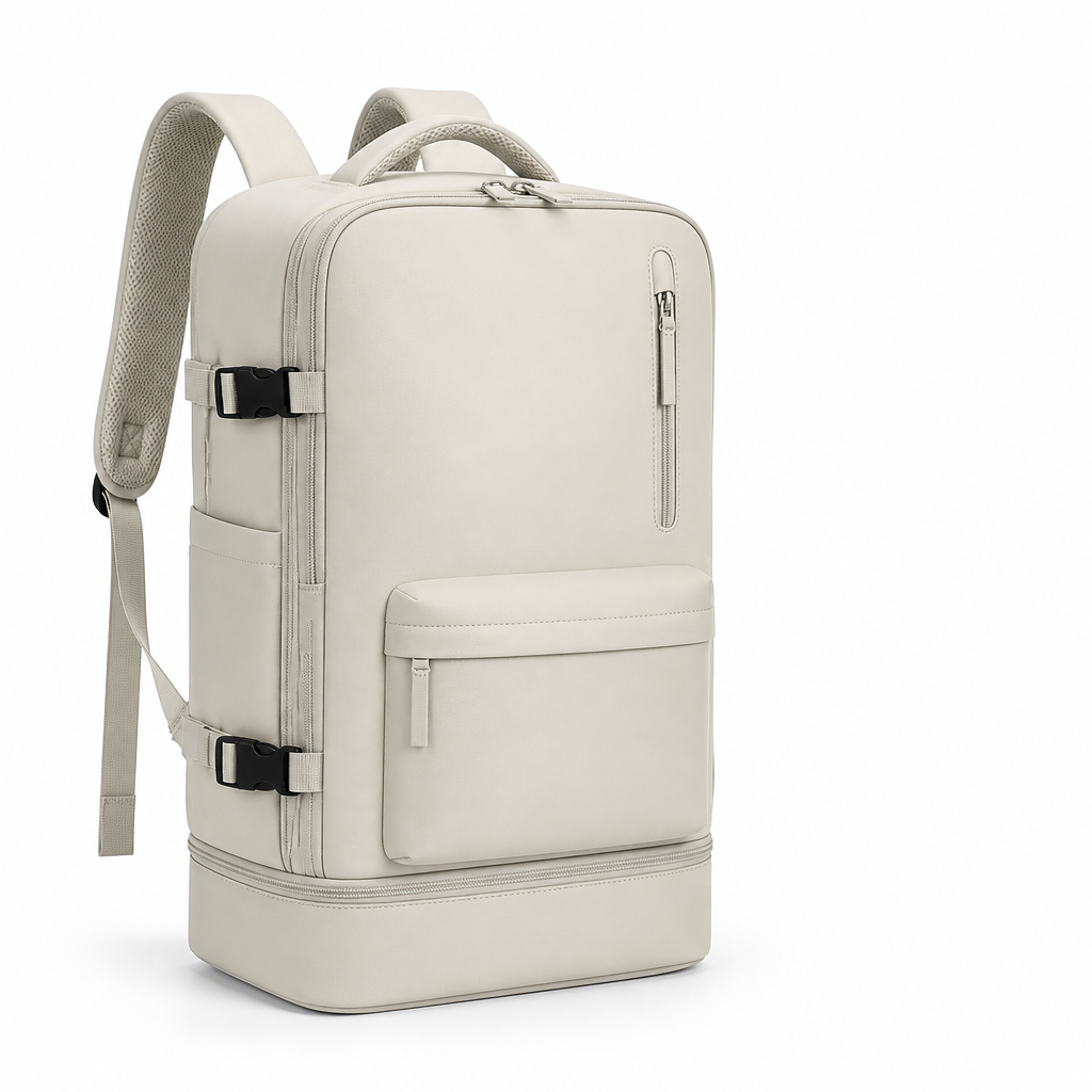 Water-Resistant Travel Backpack With Separate Shoe Compartment