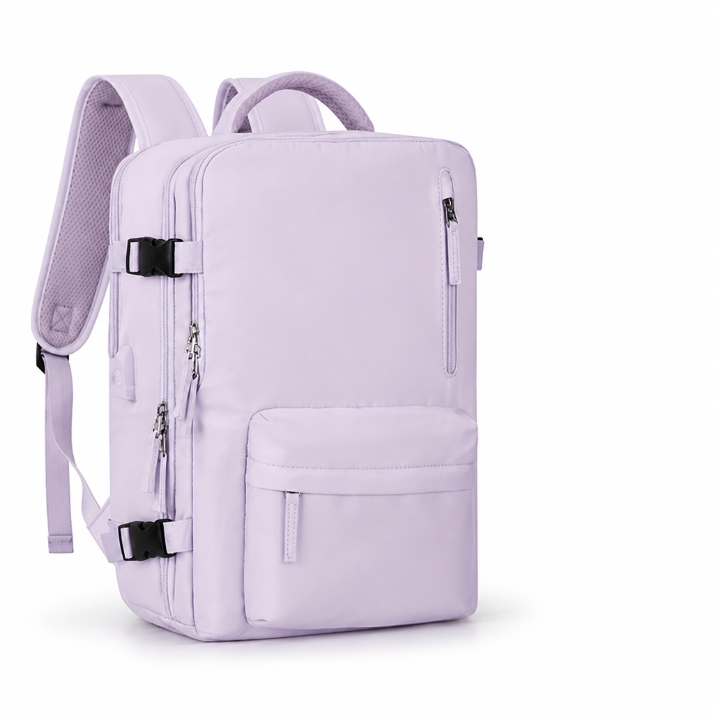 Water-Resistant Travel Backpack With Separate Shoe Compartment