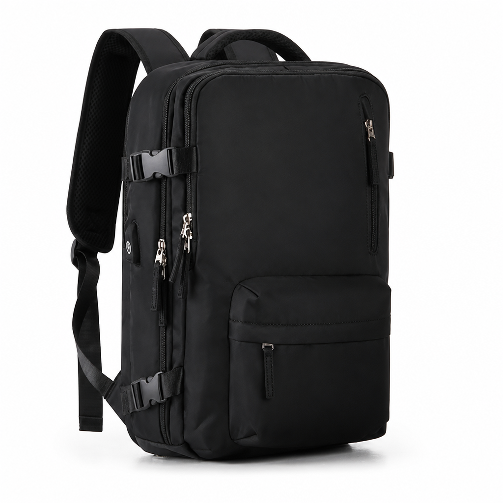 Water-Resistant Travel Backpack With Separate Shoe Compartment