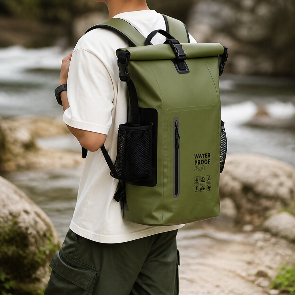 Waterproof Rolltop Backpack With Buckle Closure (25L)