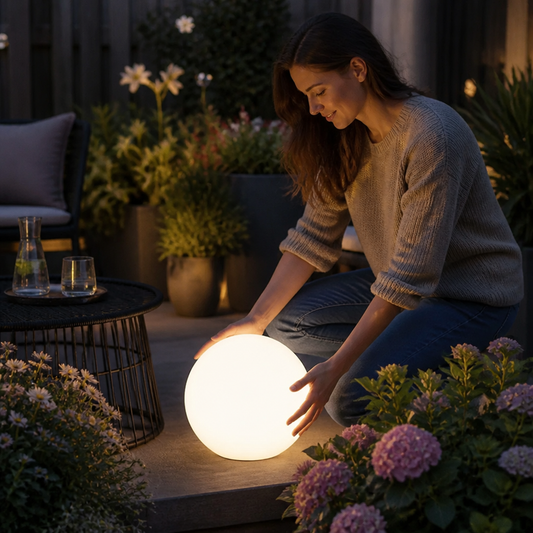 Weatherproof Spherical Garden Lamp with Remote (16-Color)
