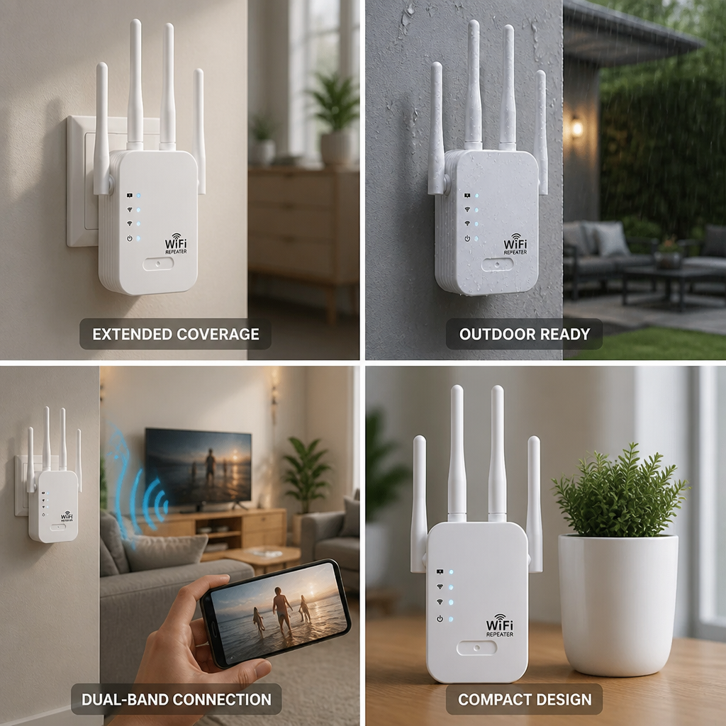 Wi-Fi Extender Dual-Band 1200 Mbps Outdoor Coverage